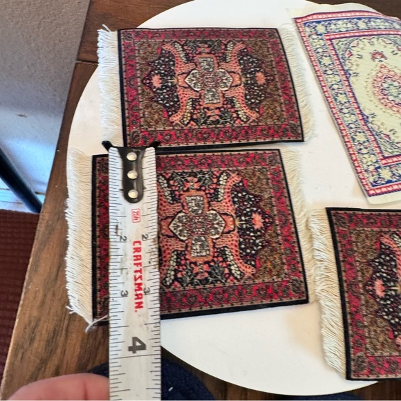 Vintage Set of Miniature Rug Coasters dollhouse rugs - Picture 5 of 6